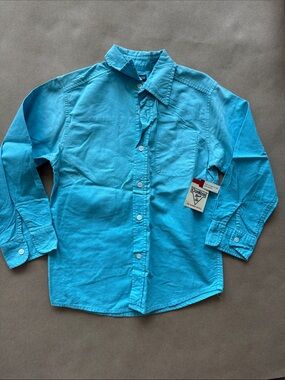 OshKosh B'gosh Bright Turquoise Long-Sleeve Button-Down Shirt